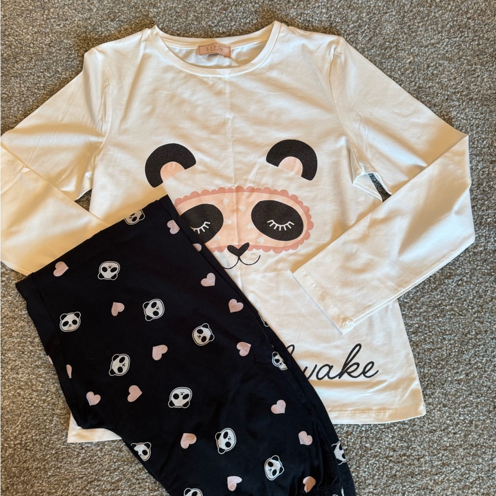 Lipsy Panda Pajama Set - Age 11-12 NWOT